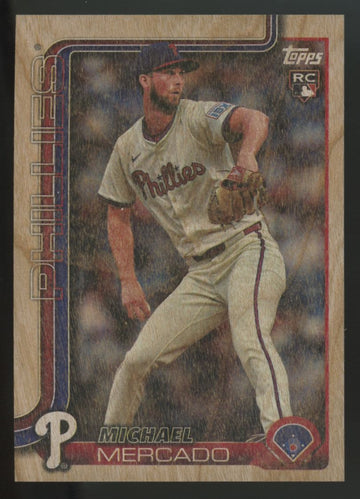 2025 Topps Series 2 Michael Mercado RC Wood /25 #582