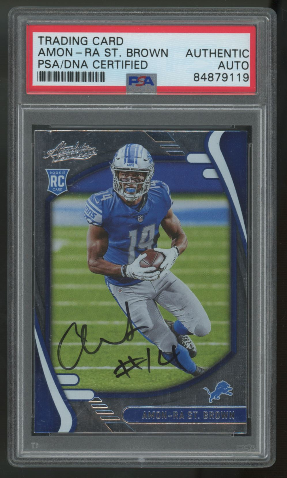2021 Absolute Amon-Ra St. Brown RC Signed IP Auto #131 PSA Authentic