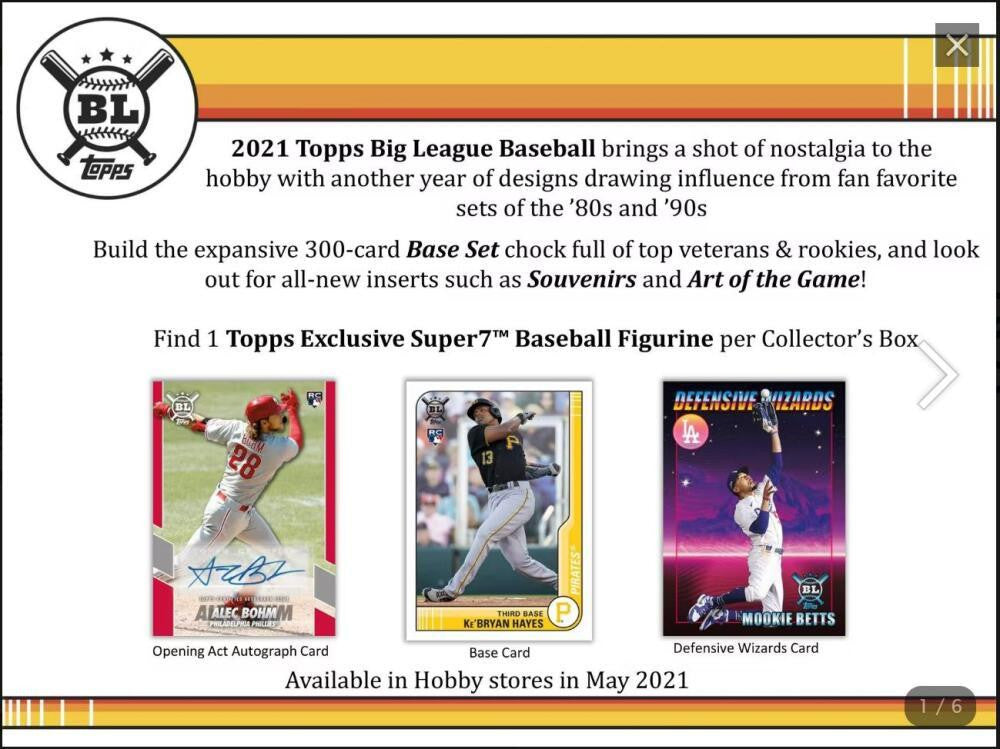 2021 Topps Big League Baseball Collector Hobby Box