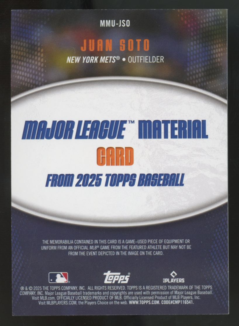 2025 Topps Update Juan Soto Major League Materials Patch #MMU-JSO