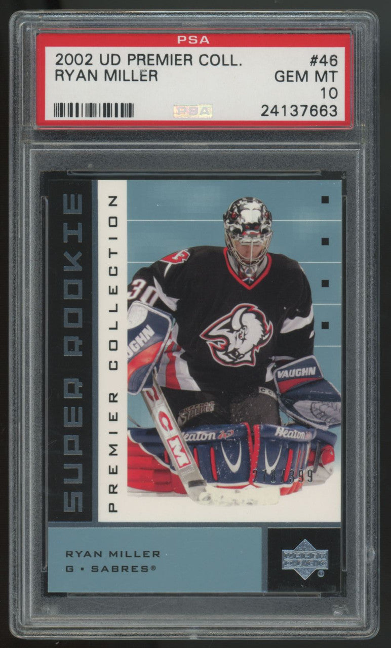 2002-03 Upper Deck Premier Ryan Miller RC Super Rookie /399 #46 PSA 10