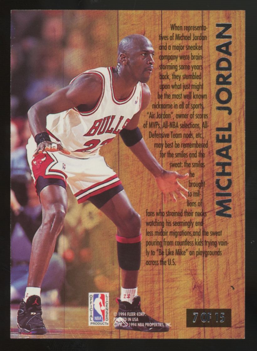 1993-94 Fleer Ultra Michael Jordan Famous Nicknames "AIR" #7 "A"