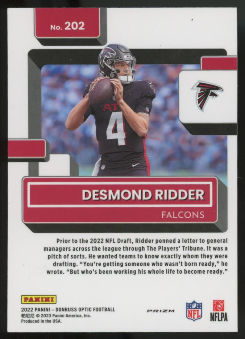 2022 Donruss Optic Desmond Ridder Rated Rookie RC Stars Holo SSP #202
