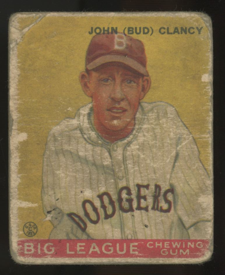 1933 Goudey John "Bud" Clancy #32 Poor