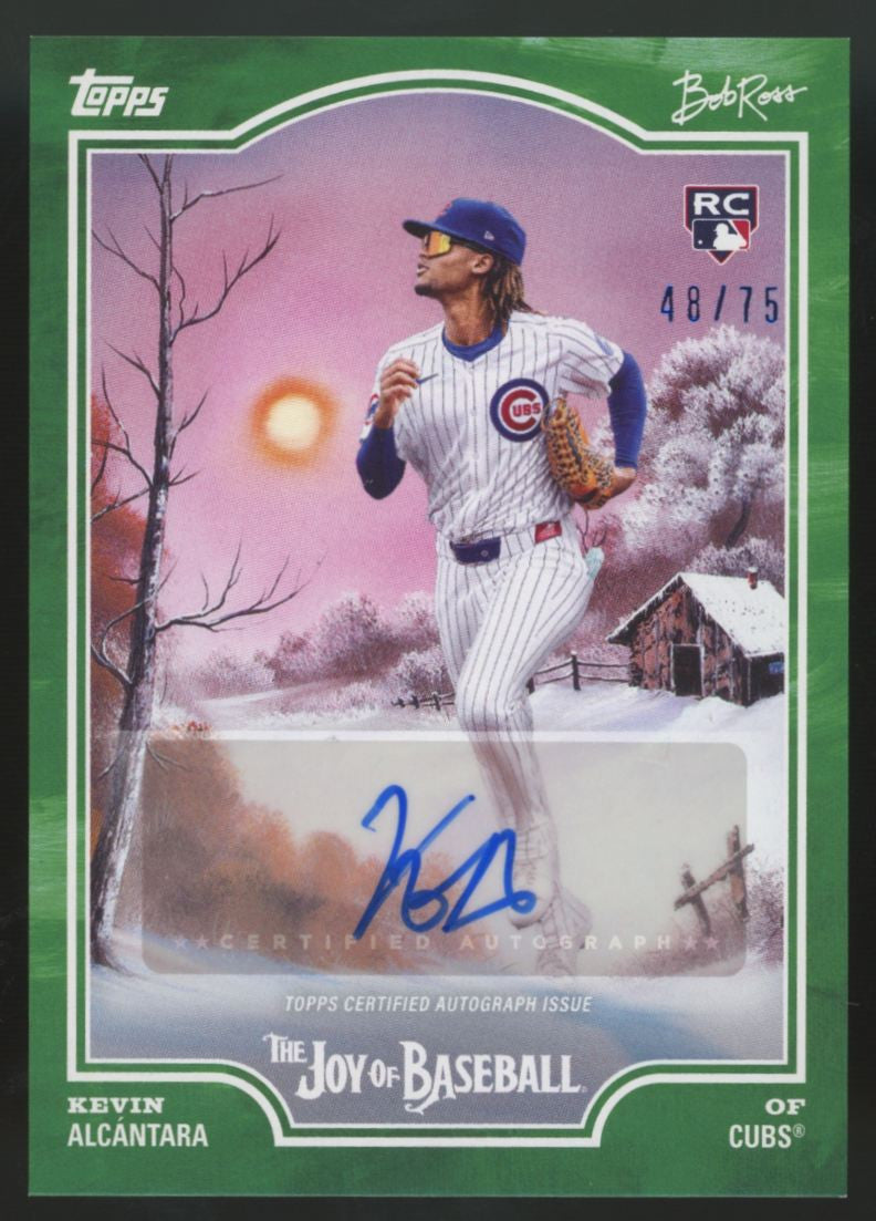 2025 Topps X Bob Ross Kevin Alcantara RC Sap Green Auto /75 #92G