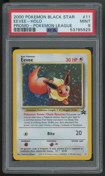 2000 Pokemon Eevee Black Star Promo Holo #11 PSA 9