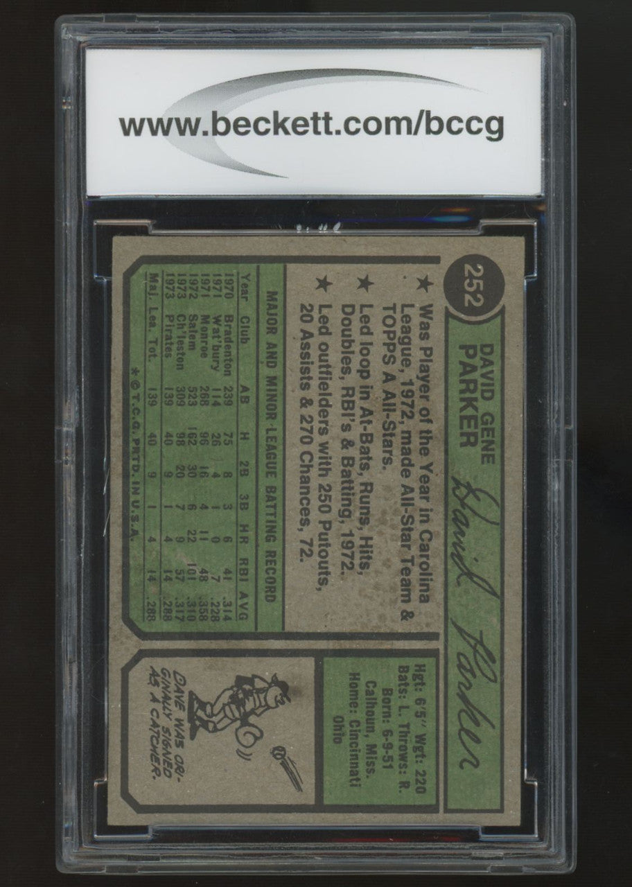 1974 Topps Dave Parker RC #252 BCCG 8