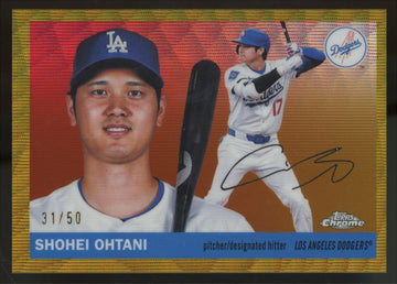 2025 Topps Chrome Platinum Anniversary Shohei Ohtani Gold Wave Refractor /50 #17