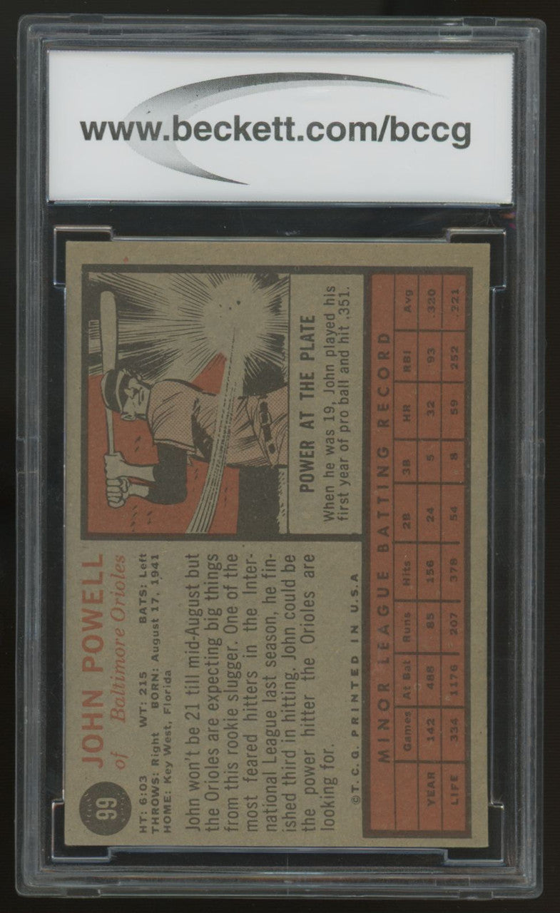 1962 Topps John Boog Powell RC #99 BCCG 8