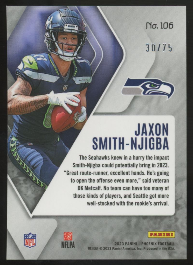 2023 Panini Phoenix Jaxon Smith-Njigba RC Yellow /75 #106