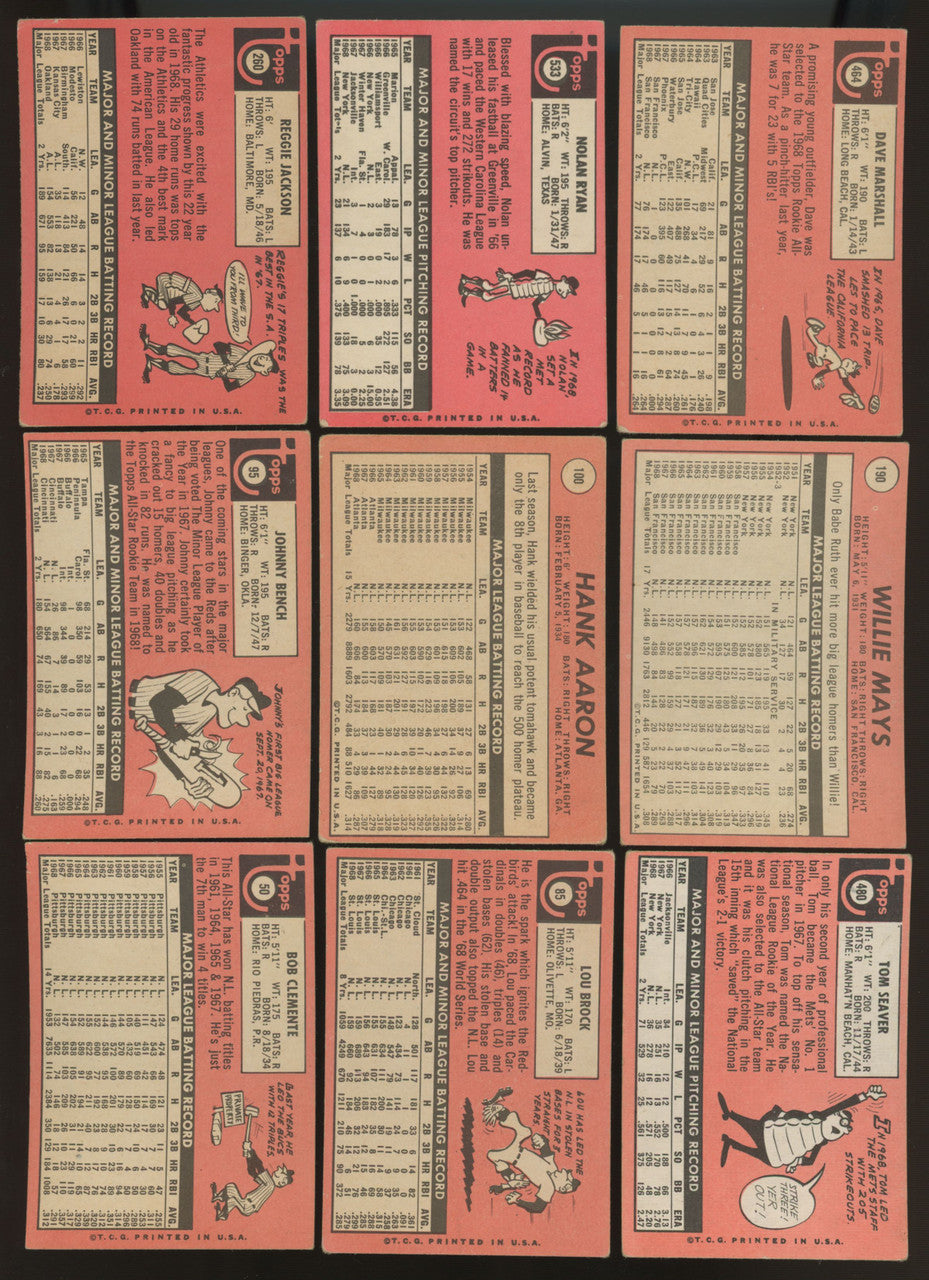 1969 Topps Baseball Complete Set (664) VG-EX Overall "B"