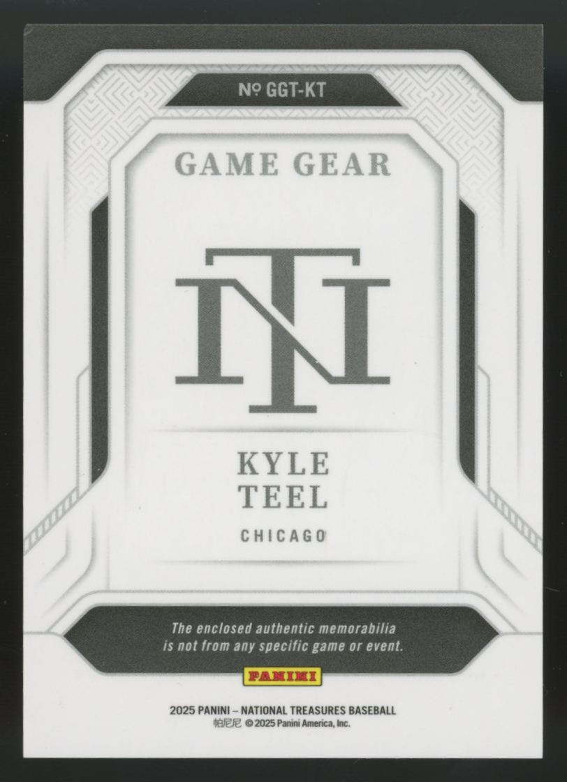 2025 National Treasures Kyle Teel RC Holo Gold Game Gear Triple Patch /10