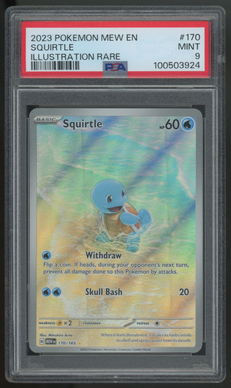 2023 Pokemon Squirtle 151 Illustration Rare #170 PSA 9