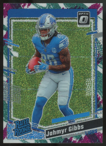 2023 Donruss Optic Jahmyr Gibbs Rated Rookie Jazz Prizm SSP #236