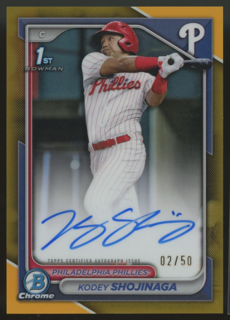 2024 Bowman Chrome Kodey Shojinaga 1st Auto Gold /50 #CPA-KSH
