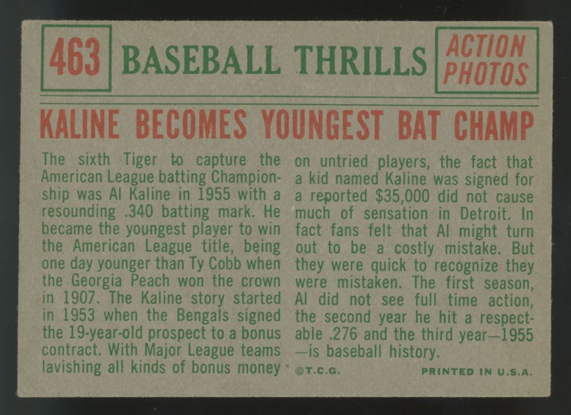1959 Topps Baseball Thrills Set (10 cards) Mantle/Mays EX