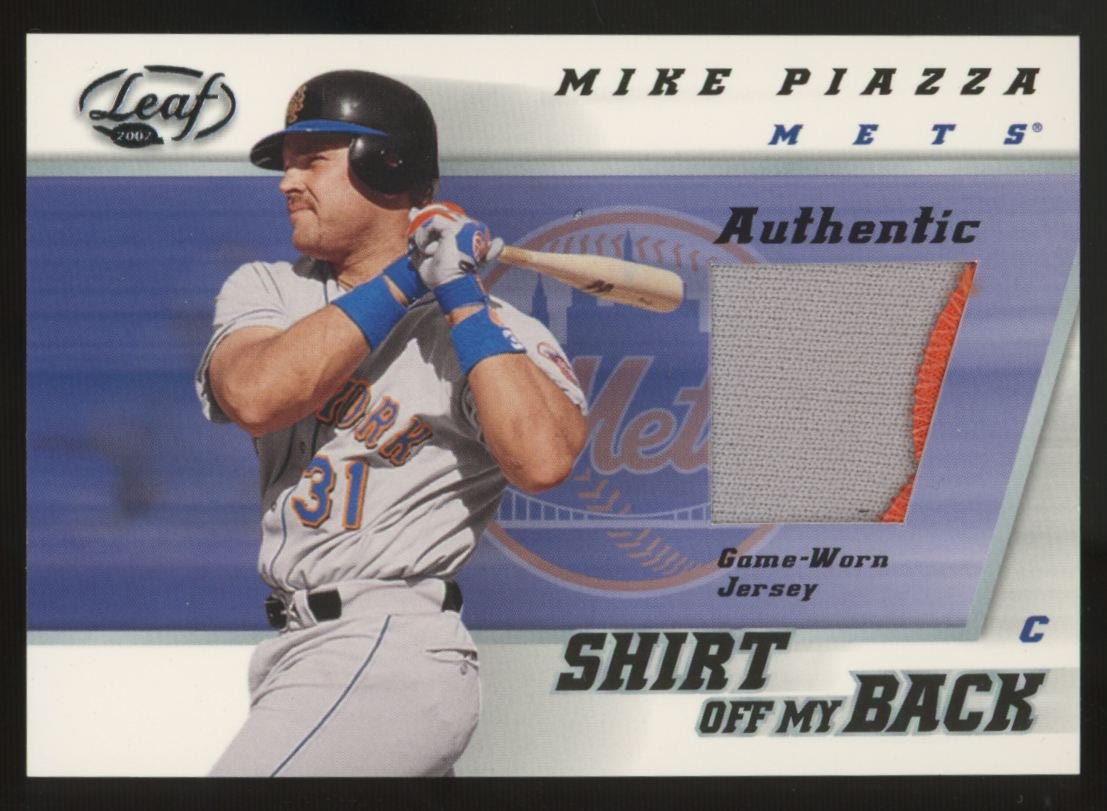 2002 Leaf Mike Piazza Shirt Off My Back Patch #SBMP