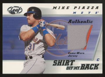 2002 Leaf Mike Piazza Shirt Off My Back Patch #SBMP