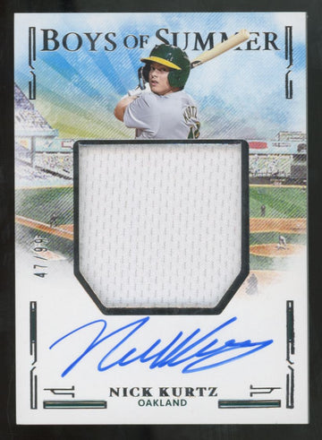 2025 Panini Boys Of Summer Nick Kurtz RC Jumbo Patch Auto RPA /99 #JMS-NK