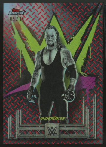 2025 Topps Finest WWE Undertaker Common Red Refractor /10 #87