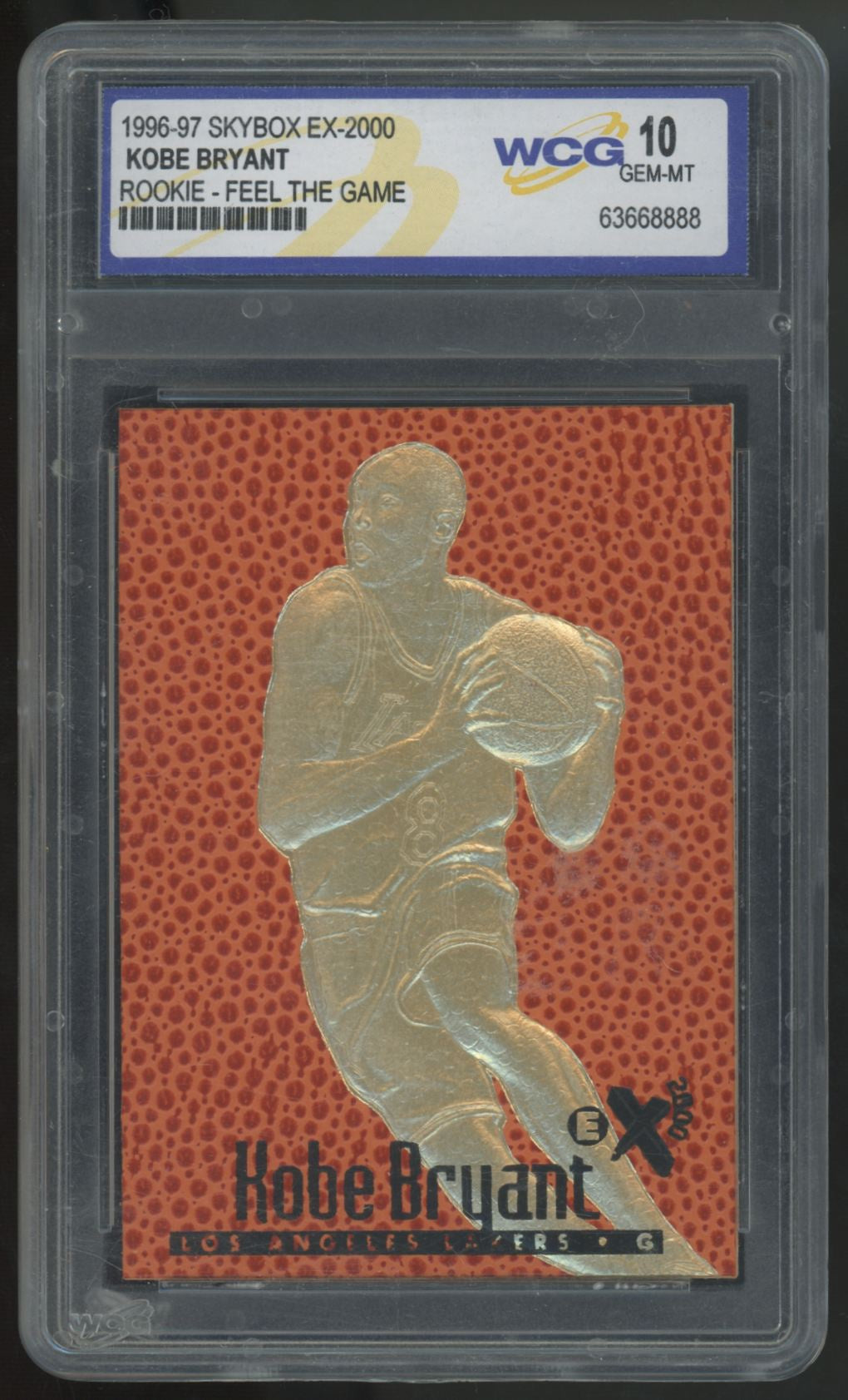 1996-97 Skybox EX-2000 Kobe Bryant RC Feel The Game WCG 10