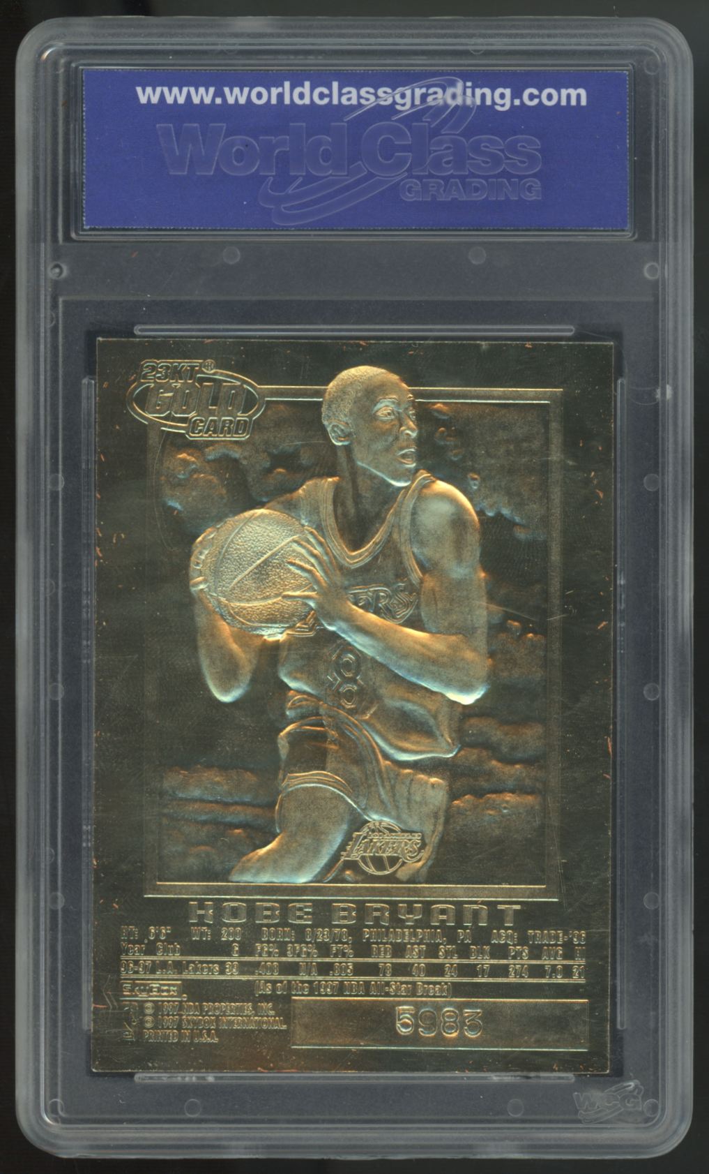 1996-97 Skybox EX-2000 Kobe Bryant RC Feel The Game WCG 10