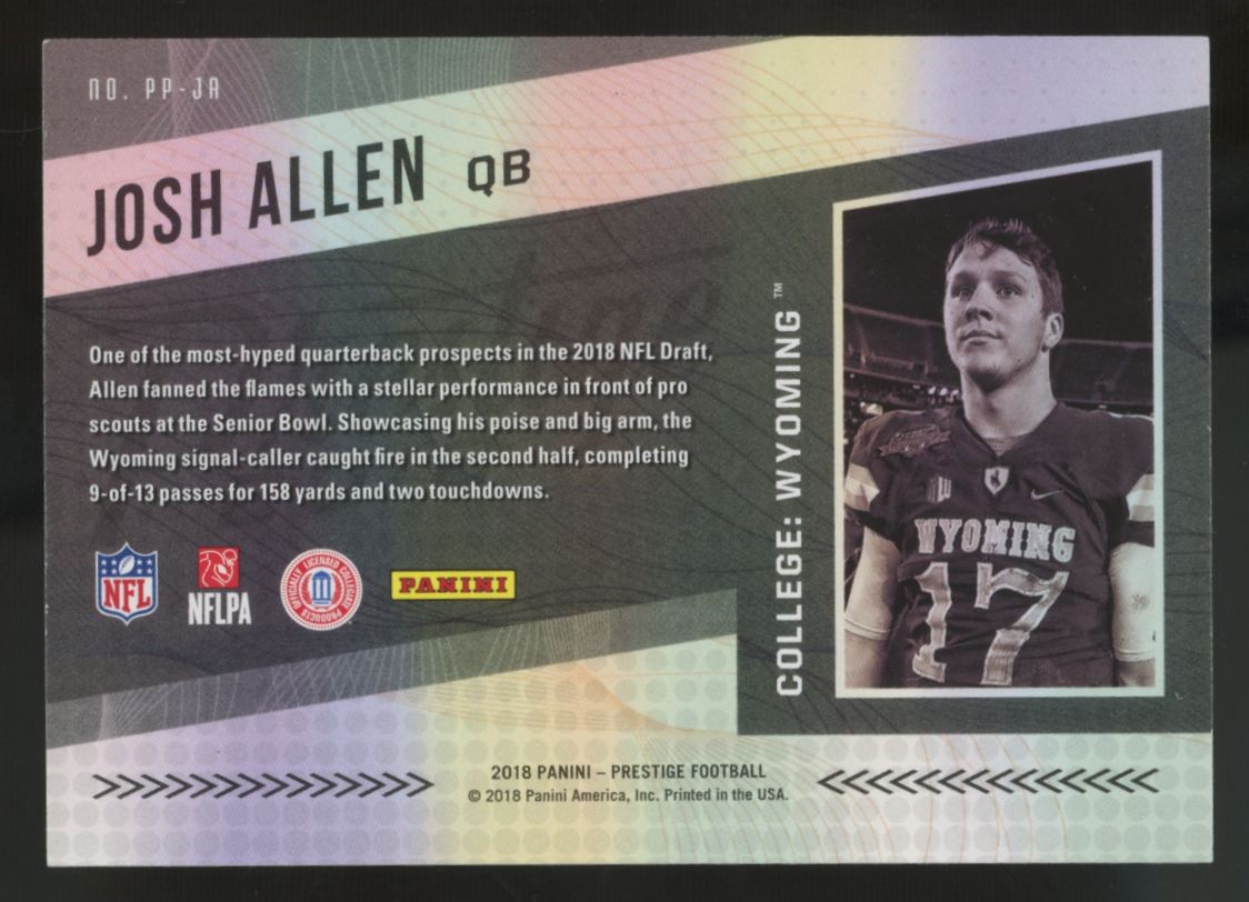 2018 Panini Prestige Josh Allen RC Draft Passport #PP-JA