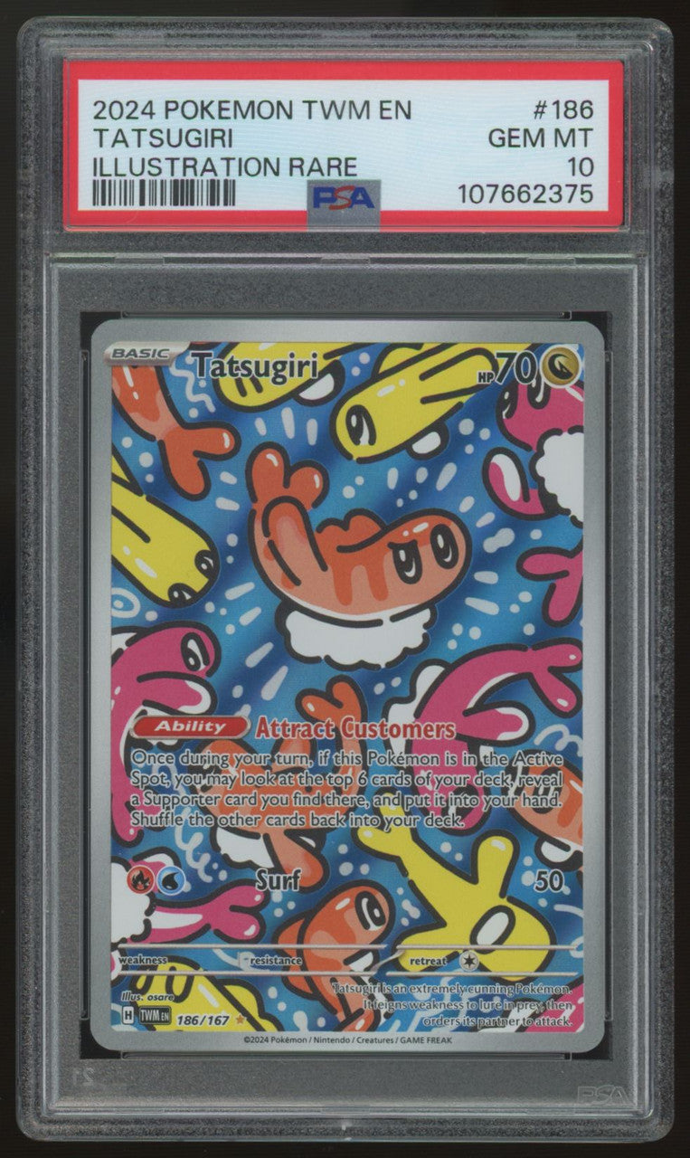 2024 Pokemon Tatsugiri Twilight Masquerade Illustration Rare #186 PSA 10 (C)