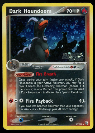 Pokemon Dark Houndoom Team Rocket Returns Stamp Holo #37/109