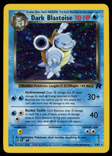 Pokemon Dark Blastoise Team Rocket Unlimited Holo #3/82