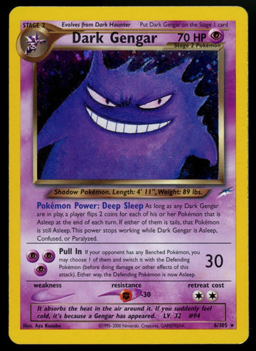 Pokemon Dark Gengar Neo Destiny Unlimited Holo #6/105