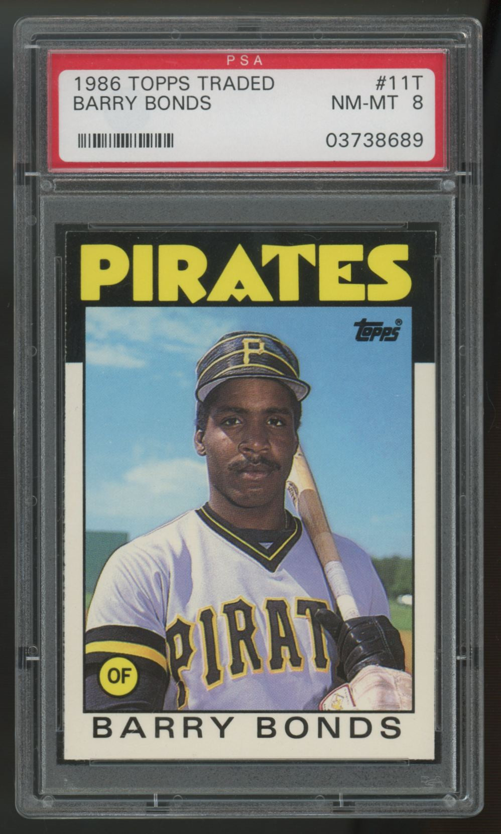 1986 Topps Traded Barry Bonds RC #11T PSA 8 *689