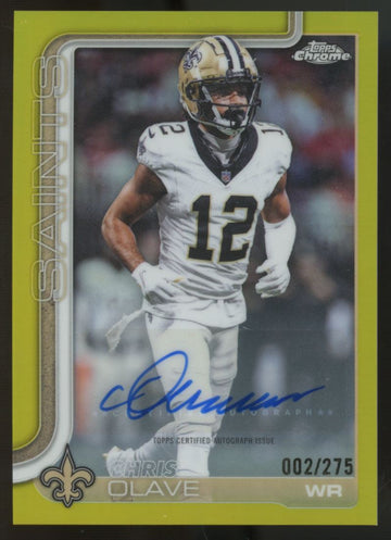 2025 Topps Chrome Chris Olave Yellow Refractor Auto /275 #BA-CO