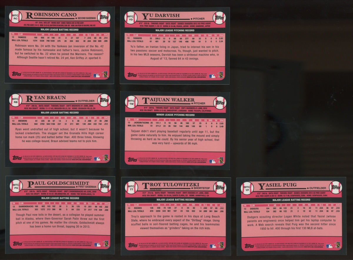 2014 Topps Chrome Refractor Complete Set (25/25)