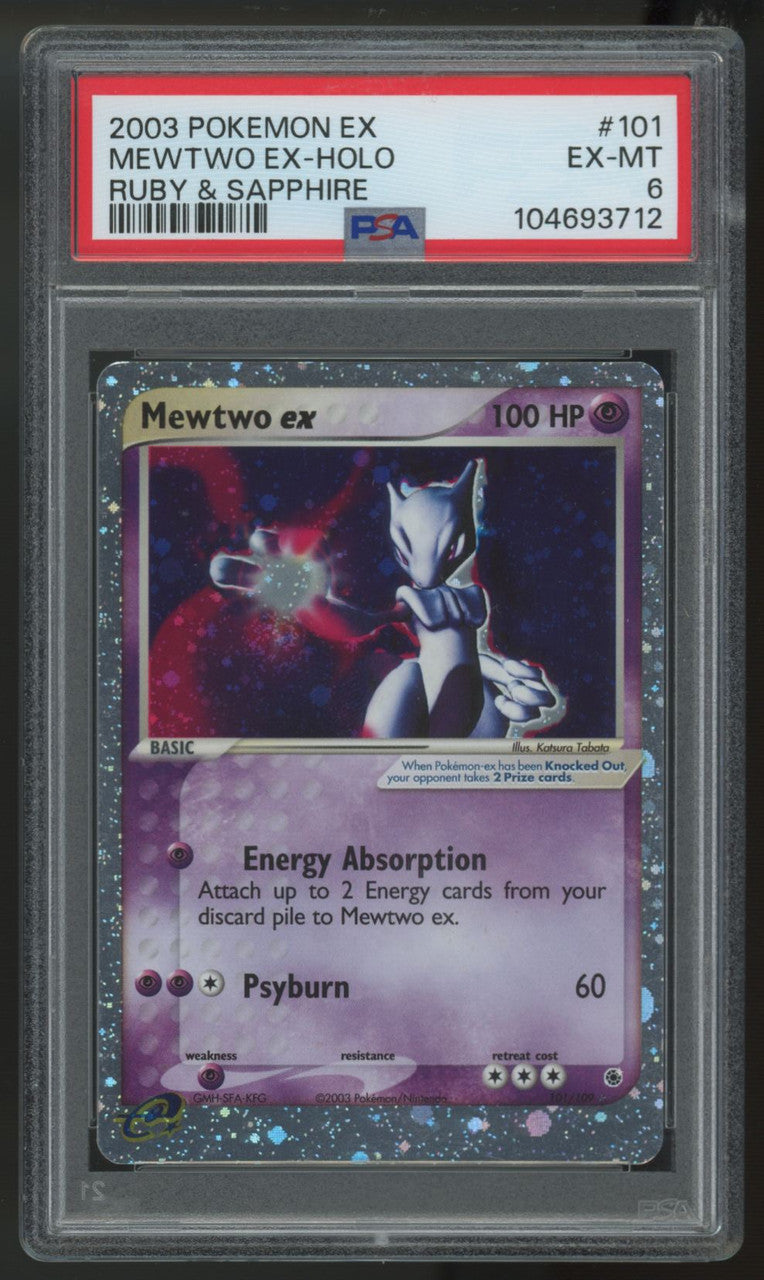 2003 Pokemon Mewtwo ex Ruby & Sapphire Holo #101 PSA 6