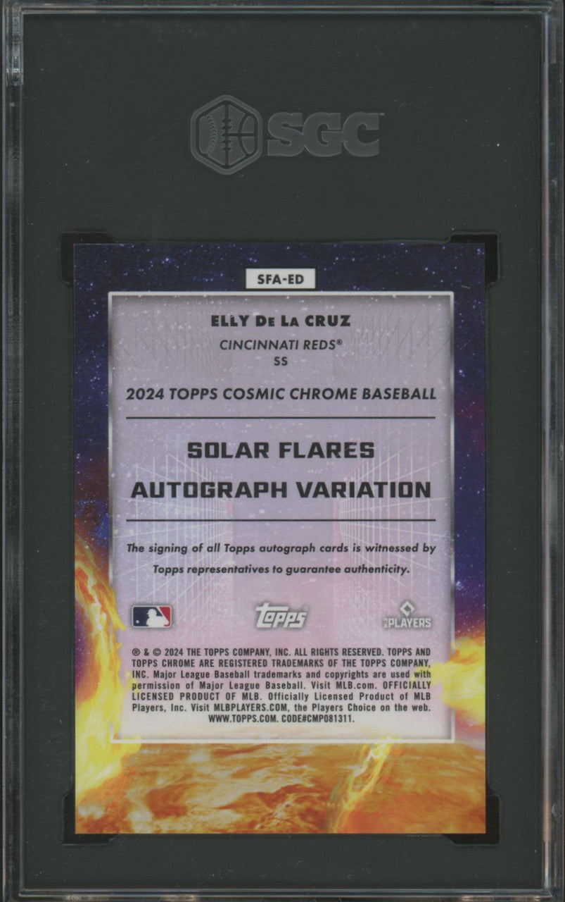 2024 Topps Chrome Cosmic Elly De La Cruz RC Solar Flare Auto #SFA-ED SGC 10 10