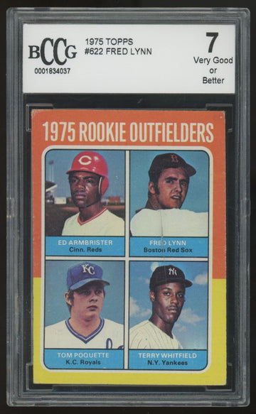 1975 Topps Fred Lynn RC Rookie Outfielders #622 BCCG 7