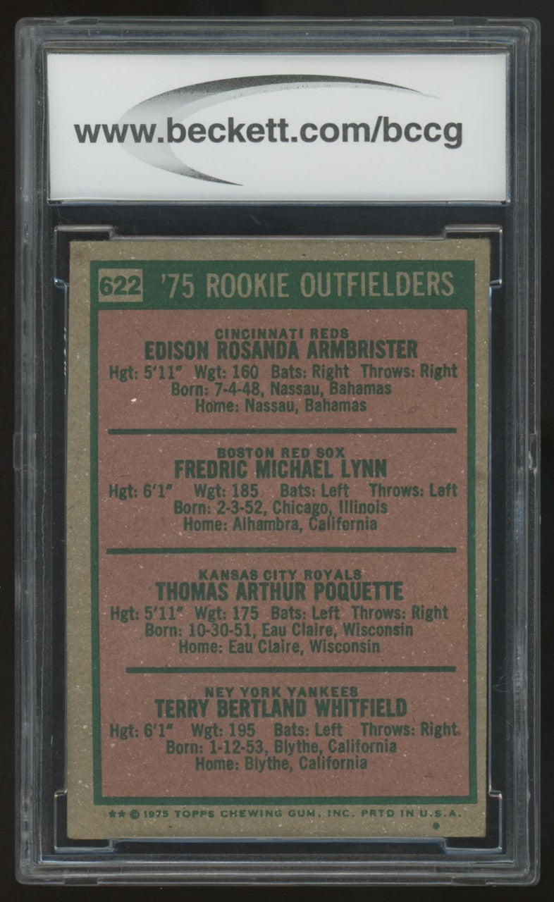 1975 Topps Fred Lynn RC Rookie Outfielders #622 BCCG 7