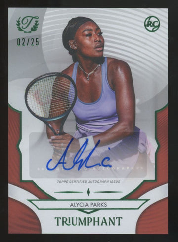 2025 Topps Triumphant Alycia Parks RC Hard Court Orange Auto /25 #37-A