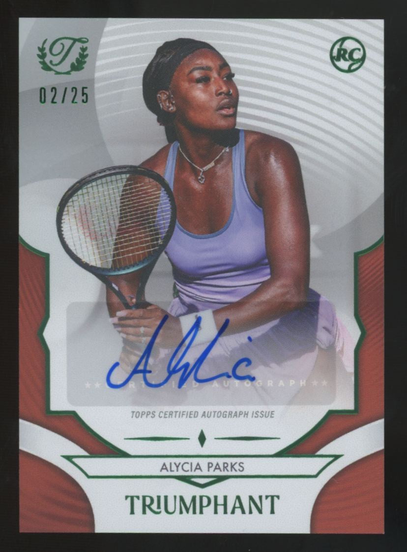 2025 Topps Triumphant Alycia Parks RC Hard Court Orange Auto /25 #37-A