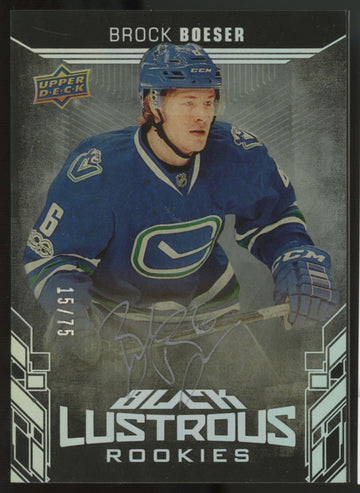 2017/18 Upper Deck Black Brock Boeser RC Lustrous Rookies Auto /75 #LR-BB