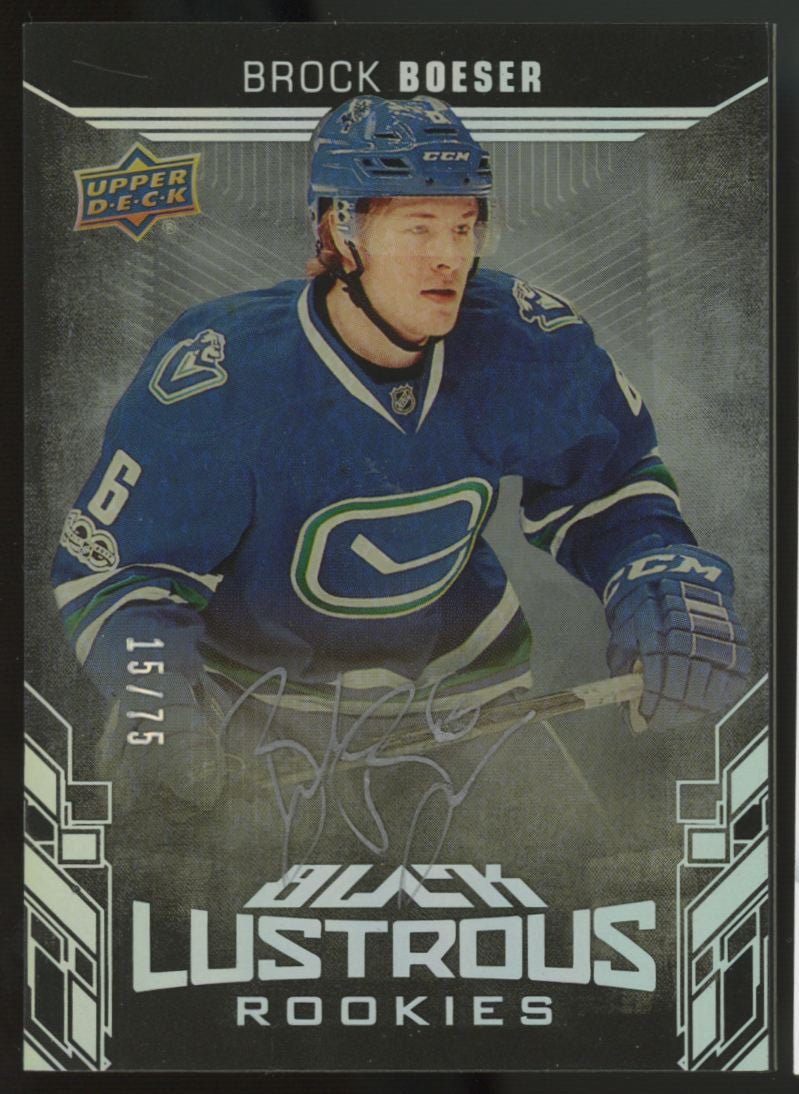 2017/18 Upper Deck Black Brock Boeser RC Lustrous Rookies Auto /75 #LR-BB
