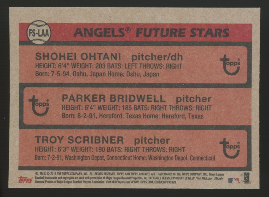 2018 Topps Archives 1981 Baseball Complete Set 201-320 + Future Stars Ohtani RC