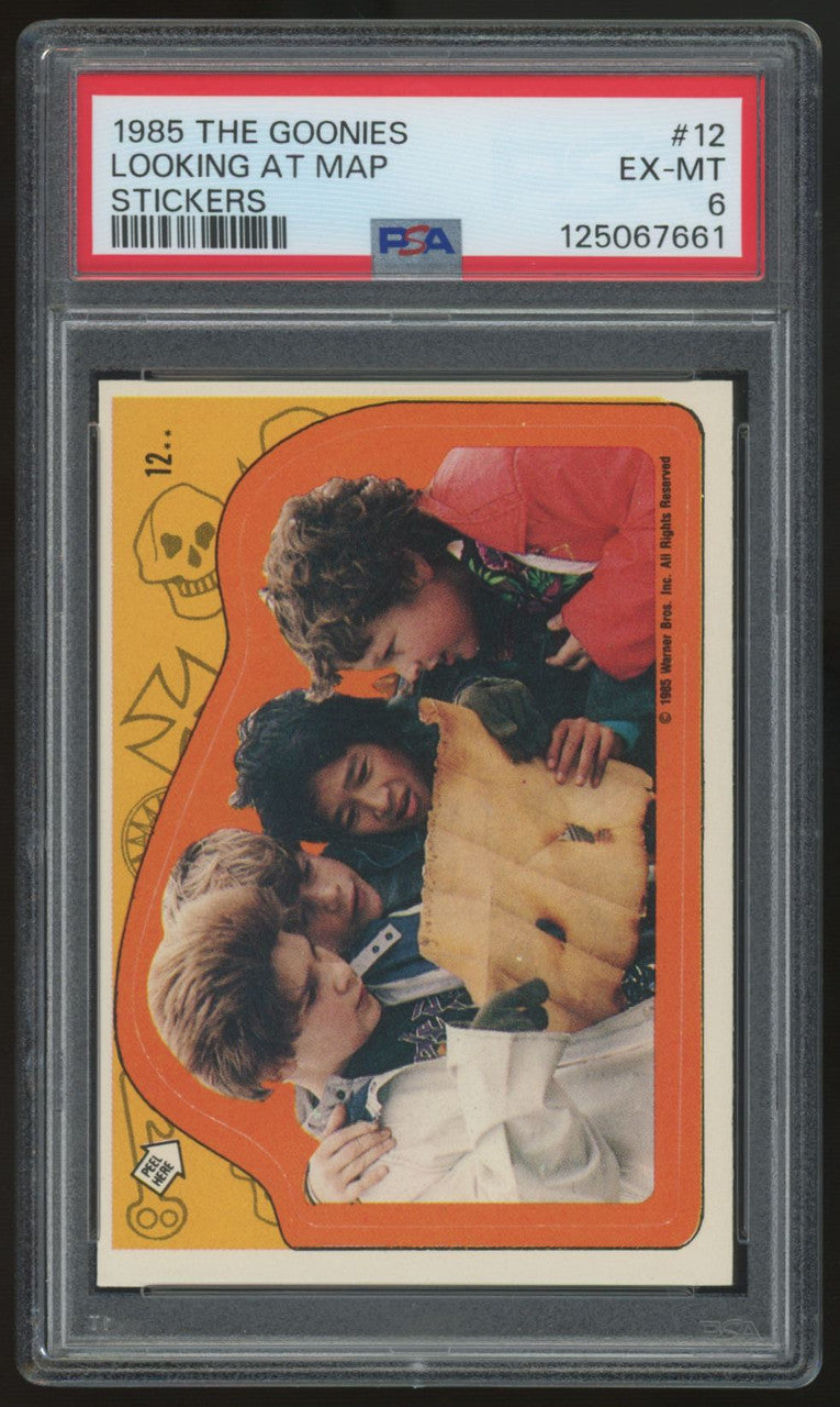 1985 The Goonies Looking At Map Stickers #12 PSA 6