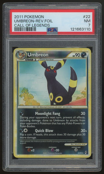 2011 Pokemon Umbreon Call of Legends Reverse Holo #22 PSA 7