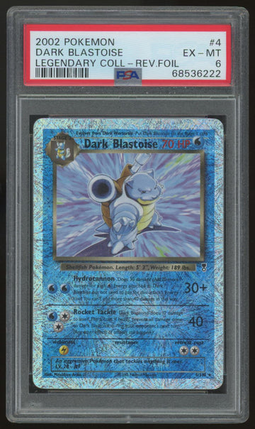 2002 Pokemon Dark Blastoise Legendary Collection Reverse Holo #4 PSA 6