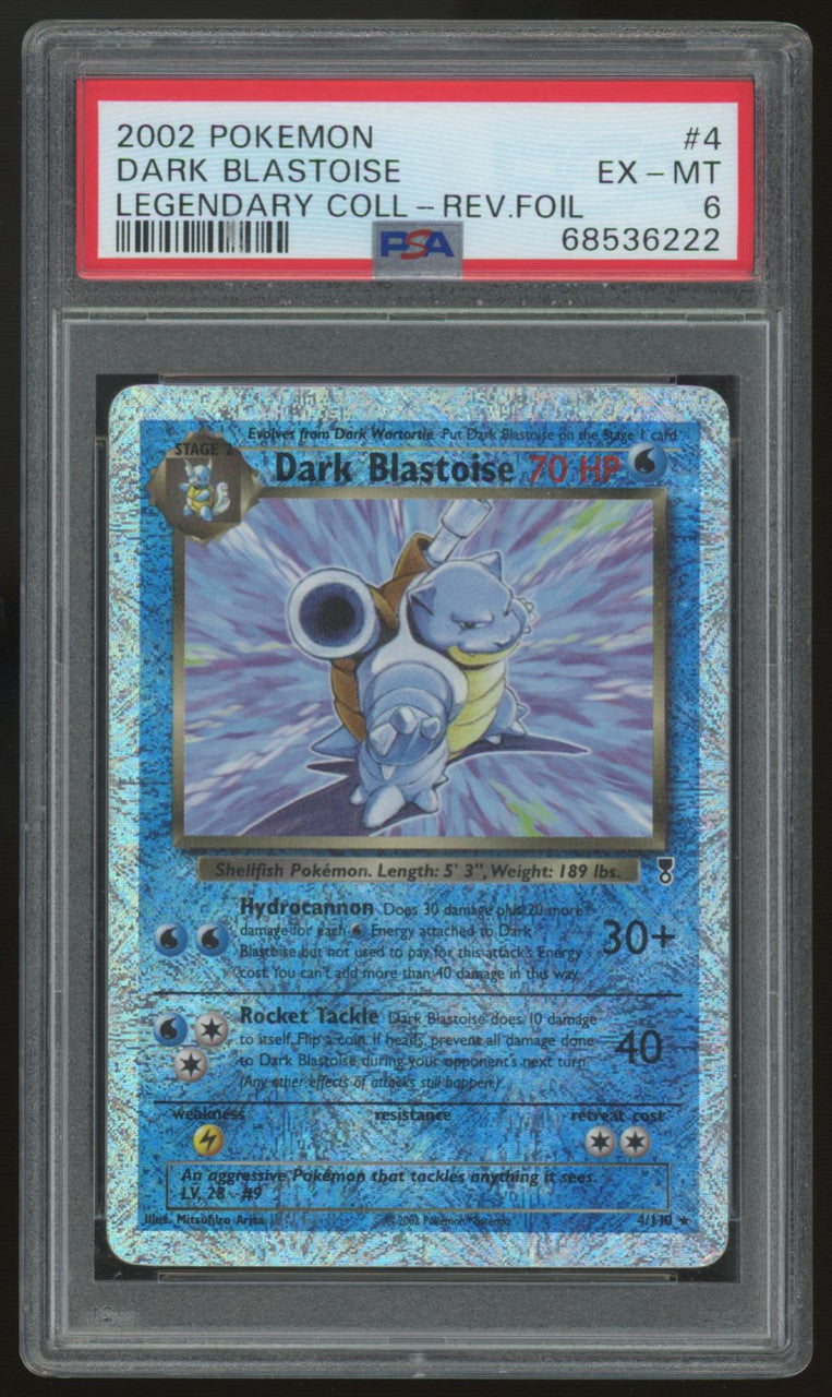 2002 Pokemon Dark Blastoise Legendary Collection Reverse Holo #4 PSA 6