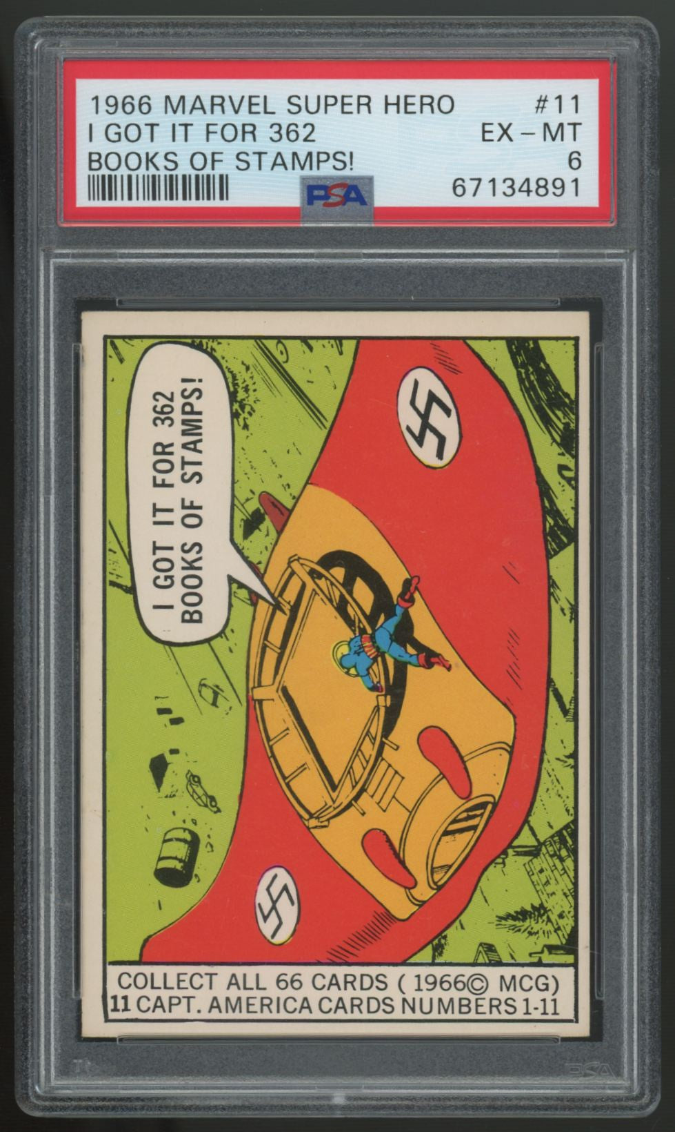 1966 Marvel Super Hero Captain America "I Got It For 362" #11 PSA 6