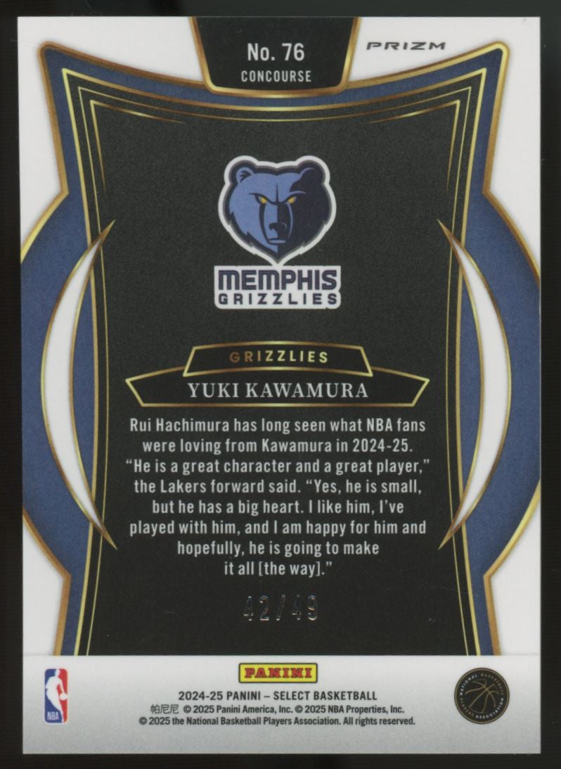 2024/25 Select Yuki Kawamura RC Concourse Bronze Checkerboard /49 #76
