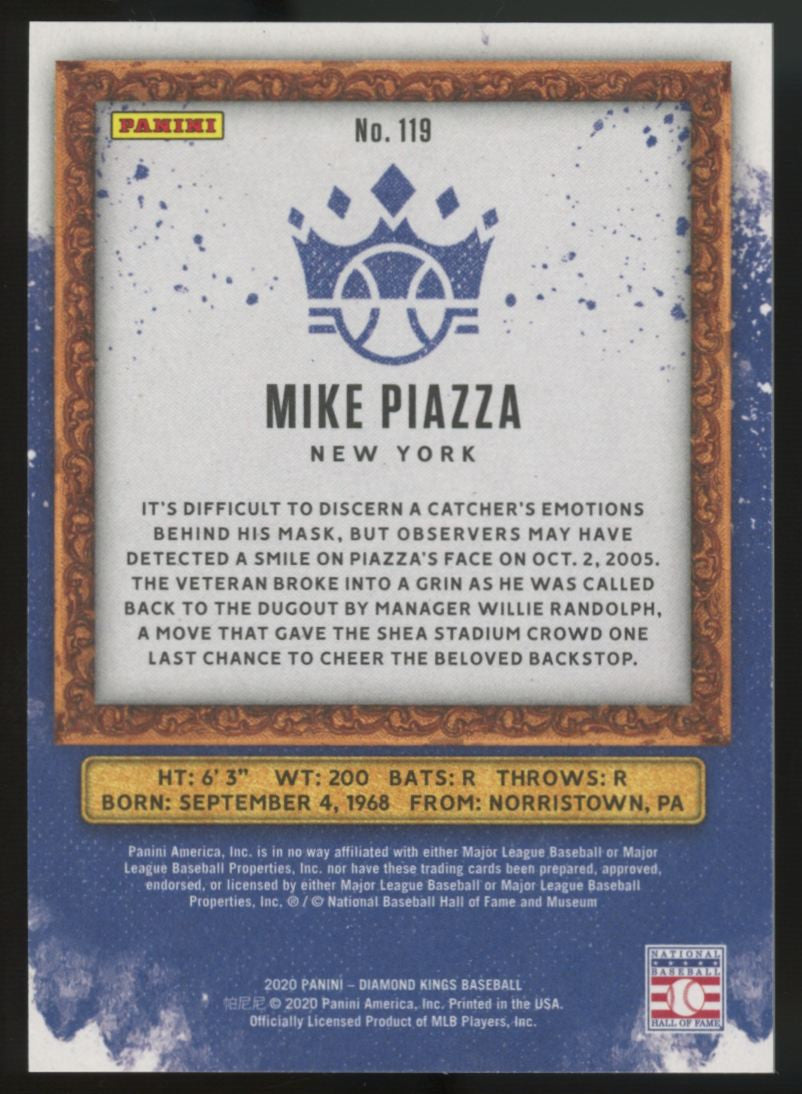 2020 Diamond Kings Baseball Mike Piazza Wood Border /13 #119